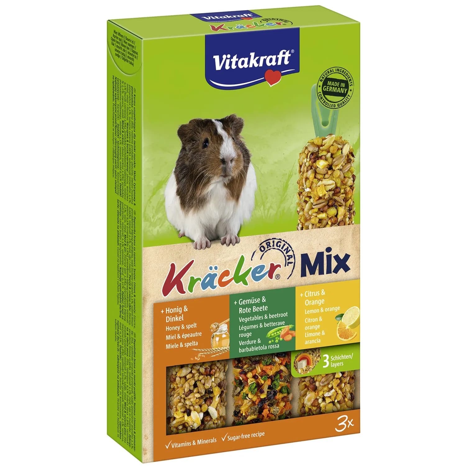 Aliment Baguette Pour Cochon d'Inde Mixte Céréales Citron Légumes Miel Kracker VITAKRAFT