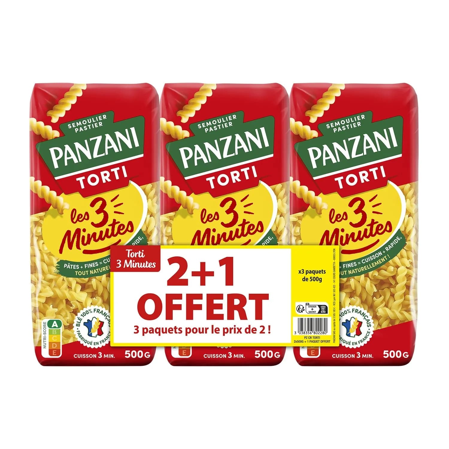 Pâtes torti cuisson rapide PANZANI