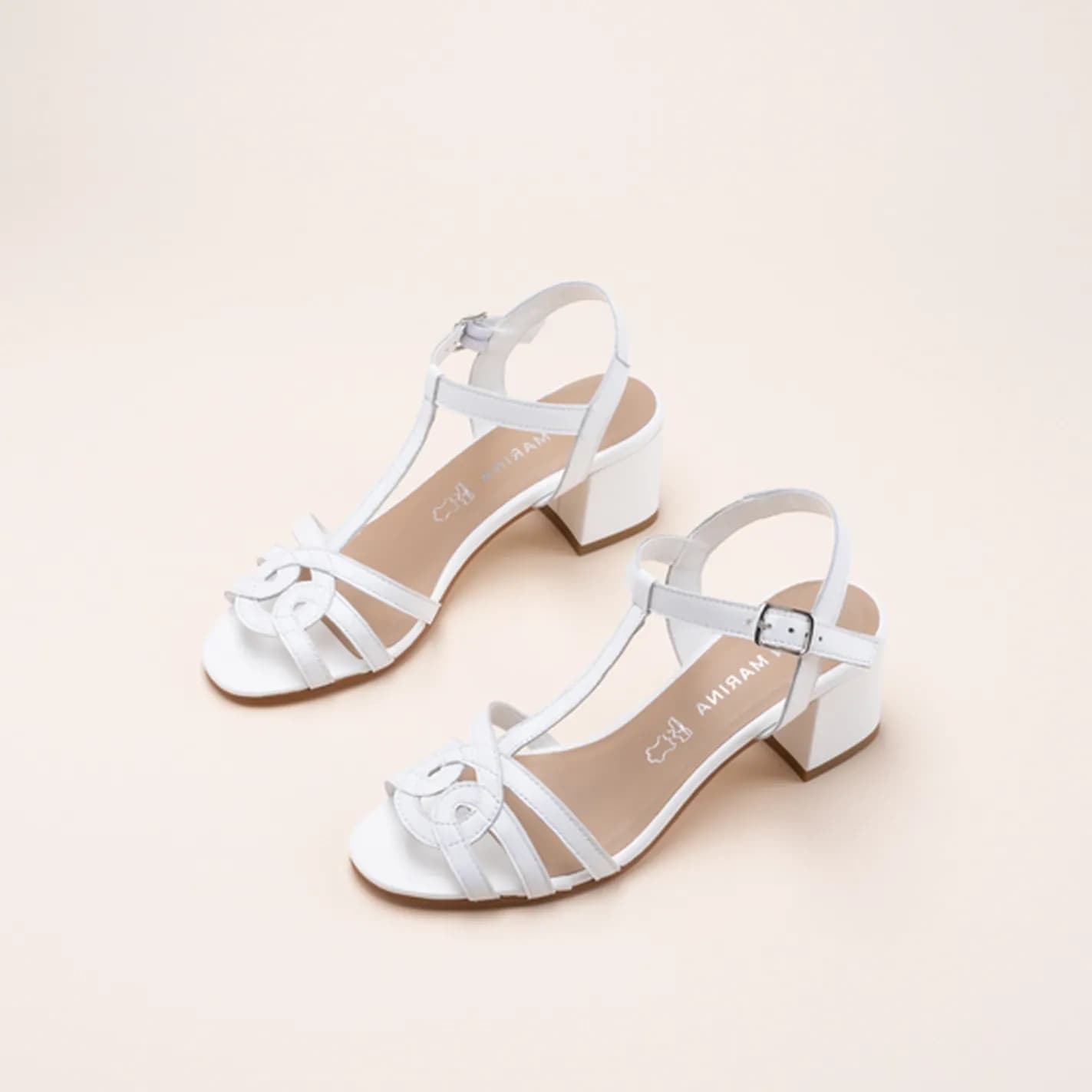 Sandales BLANC CUIR SAN MARINA